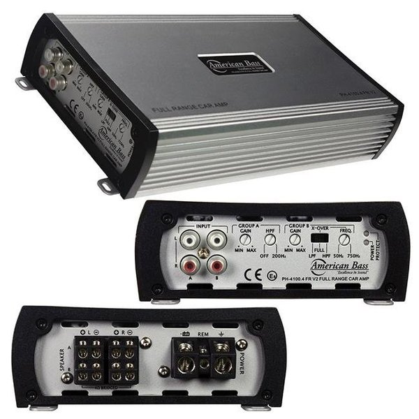 Wci American Bass PH41004FRV2 480 watt 2 Ohm Stable Max Power 4 Channel Amplifier PH41004FRV2